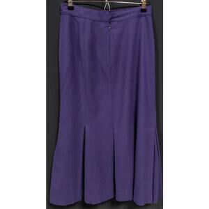 EVAN-PICONE Wool Skirt Purple Solid Lined 100% Wool Women Size 10